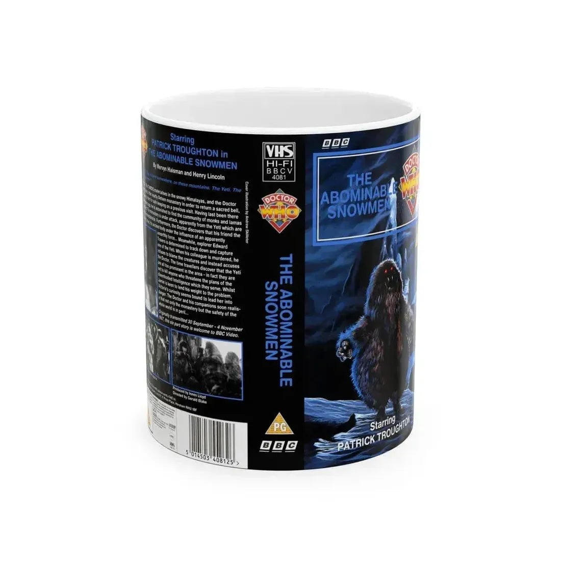 DOCTOR WHO THE ABOMINABLE SNOWMEN (VHS COVER) - White Coffee Mug 11oz - Go Mug Yourself
