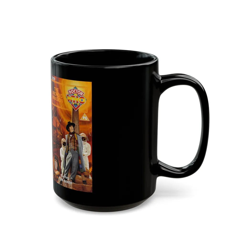 DOCTOR WHO THE ANDROID INVASION (VHS COVER) - Black Coffee Mug-Go Mug Yourself