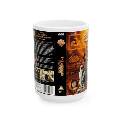 DOCTOR WHO THE ANDROID INVASION (VHS COVER) - White Coffee Mug 15oz - Go Mug Yourself