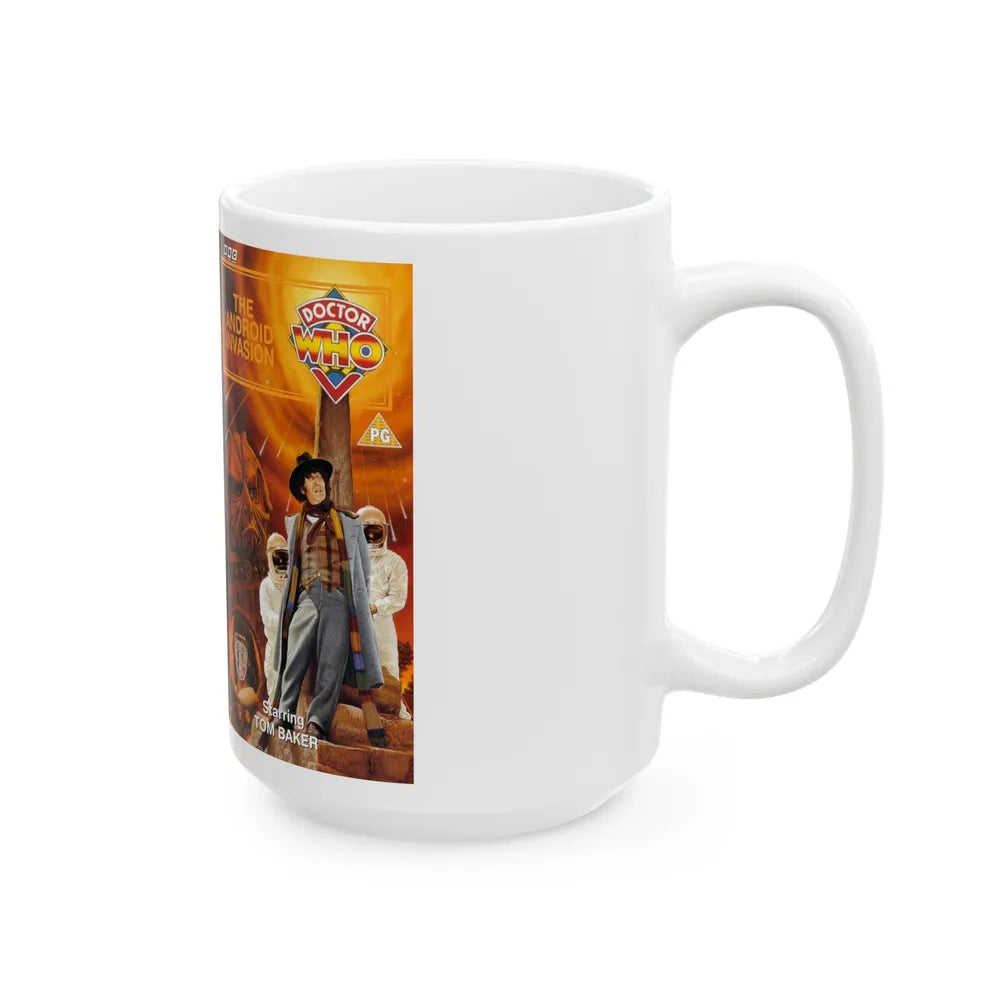 DOCTOR WHO THE ANDROID INVASION (VHS COVER) - White Coffee Mug-Go Mug Yourself