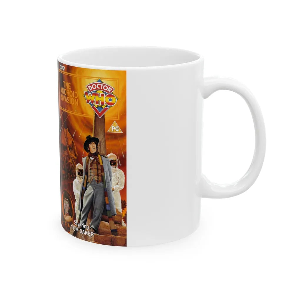 DOCTOR WHO THE ANDROID INVASION (VHS COVER) - White Coffee Mug-Go Mug Yourself