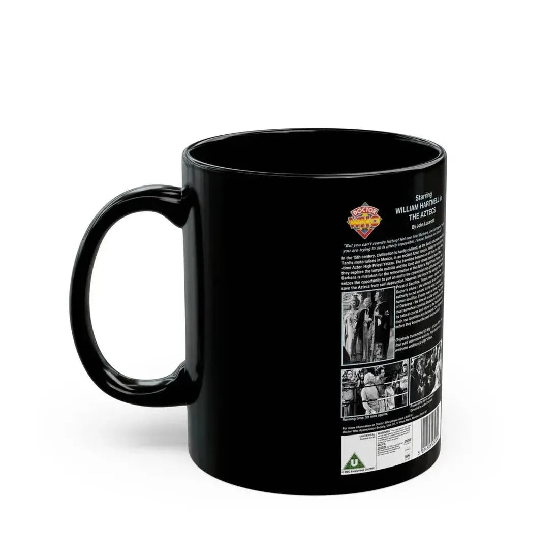DOCTOR WHO THE AZTECS (VHS COVER) - Black Coffee Mug - Go Mug Yourself