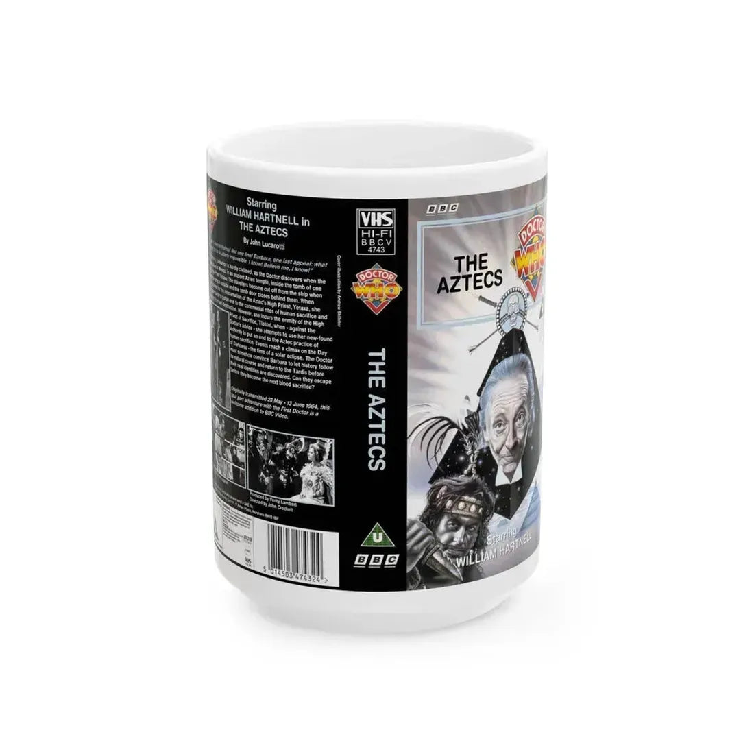 DOCTOR WHO THE AZTECS (VHS COVER) - White Coffee Mug 15oz - Go Mug Yourself