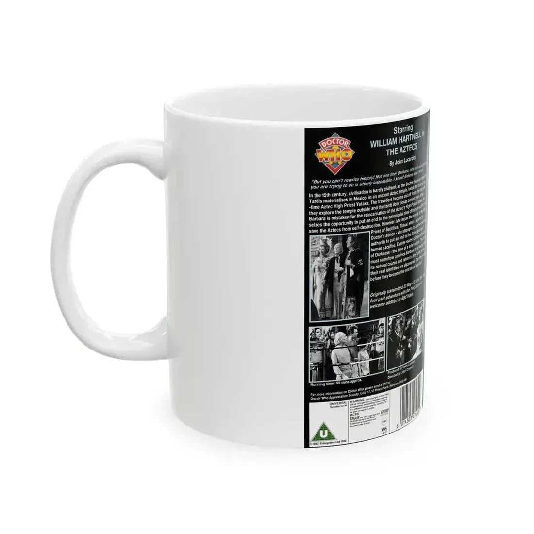 DOCTOR WHO THE AZTECS (VHS COVER) - White Coffee Mug - Go Mug Yourself