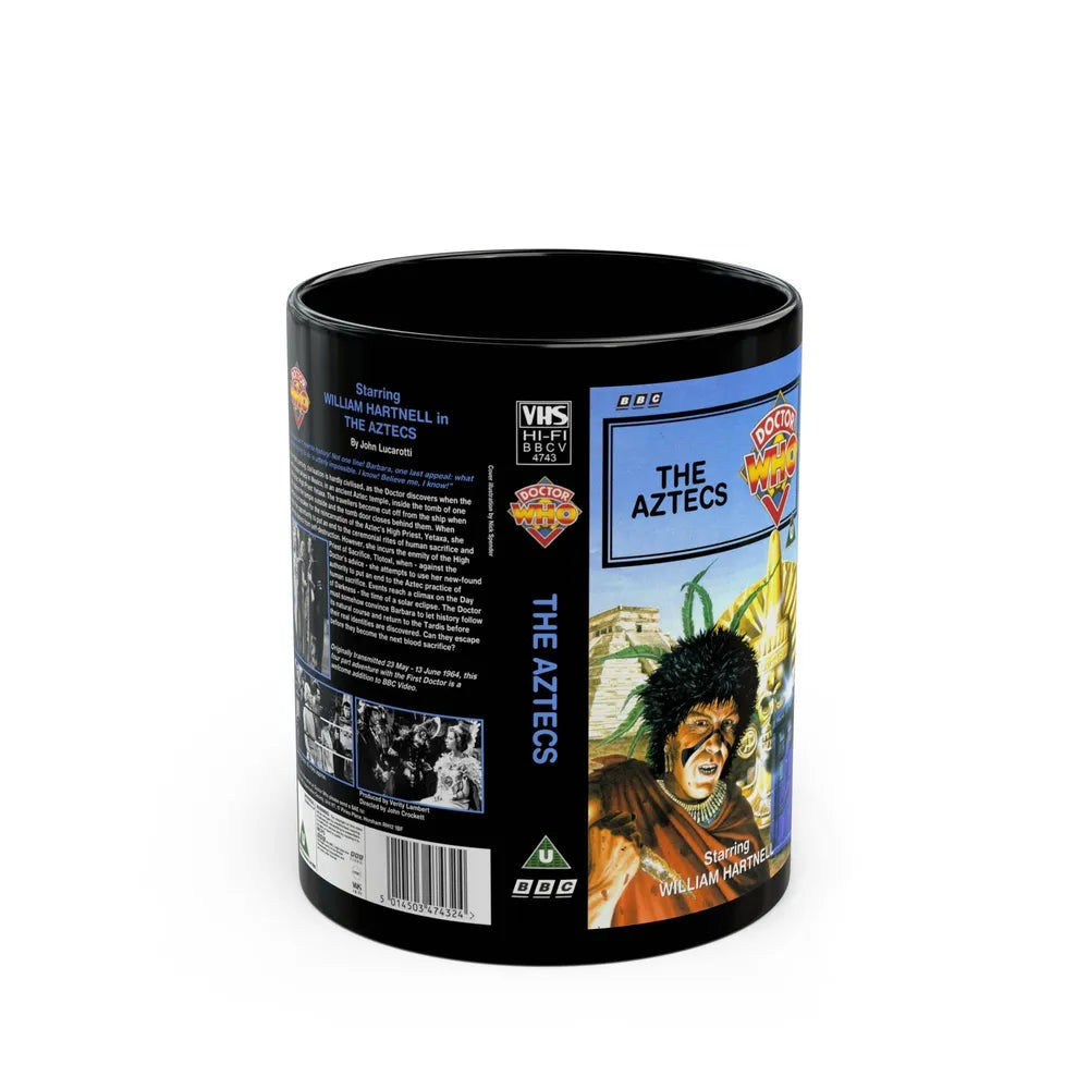 DOCTOR WHO THE AZTECS WILLIAM HARTNELL (VHS COVER) - Black Coffee Mug-11oz-Go Mug Yourself