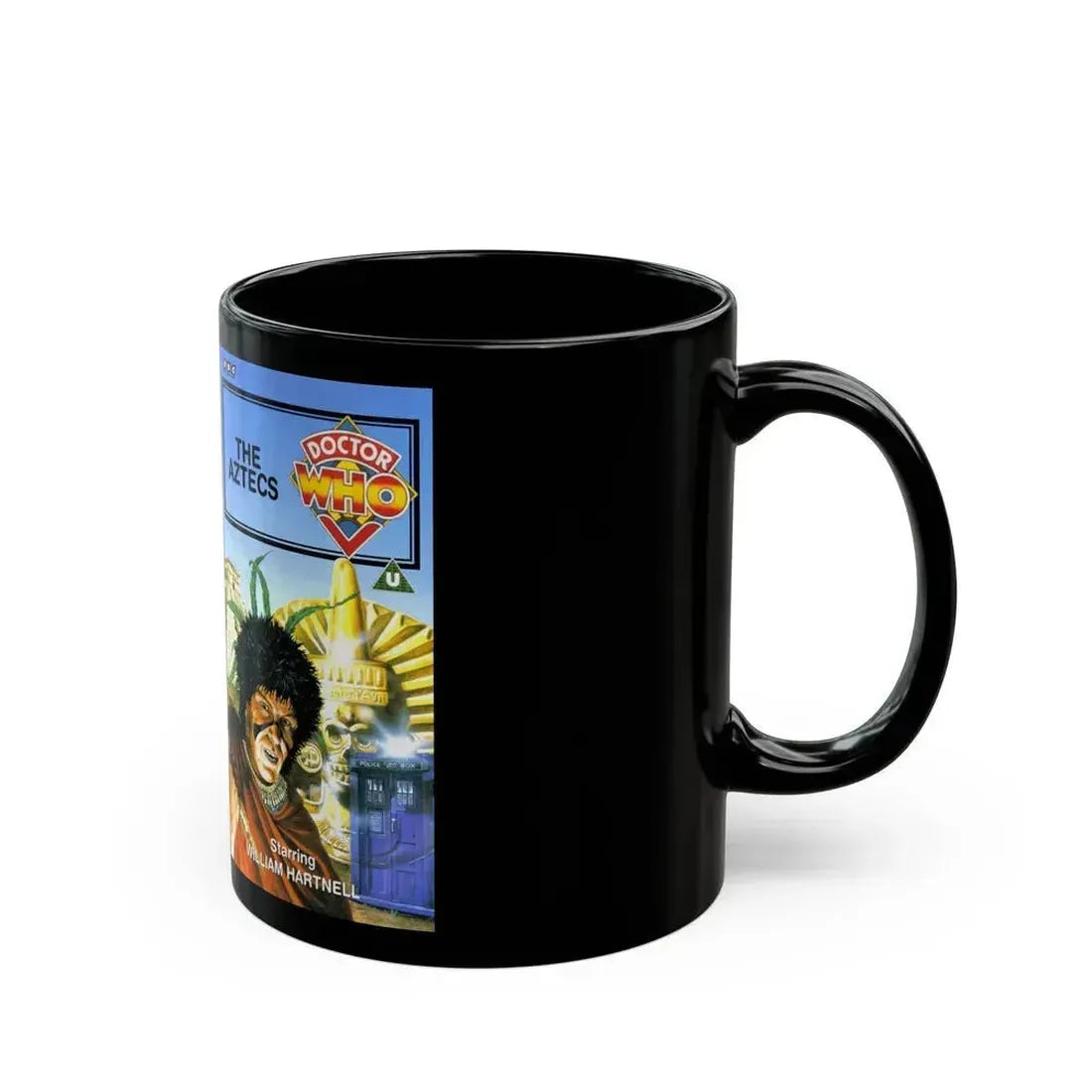 DOCTOR WHO THE AZTECS WILLIAM HARTNELL (VHS COVER) - Black Coffee Mug - Go Mug Yourself