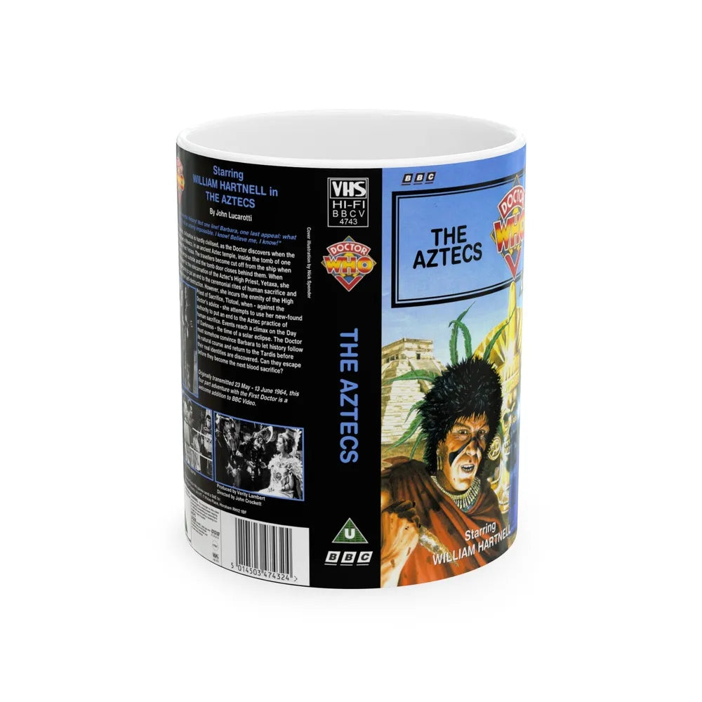 DOCTOR WHO THE AZTECS WILLIAM HARTNELL (VHS COVER) - White Coffee Mug-11oz-Go Mug Yourself