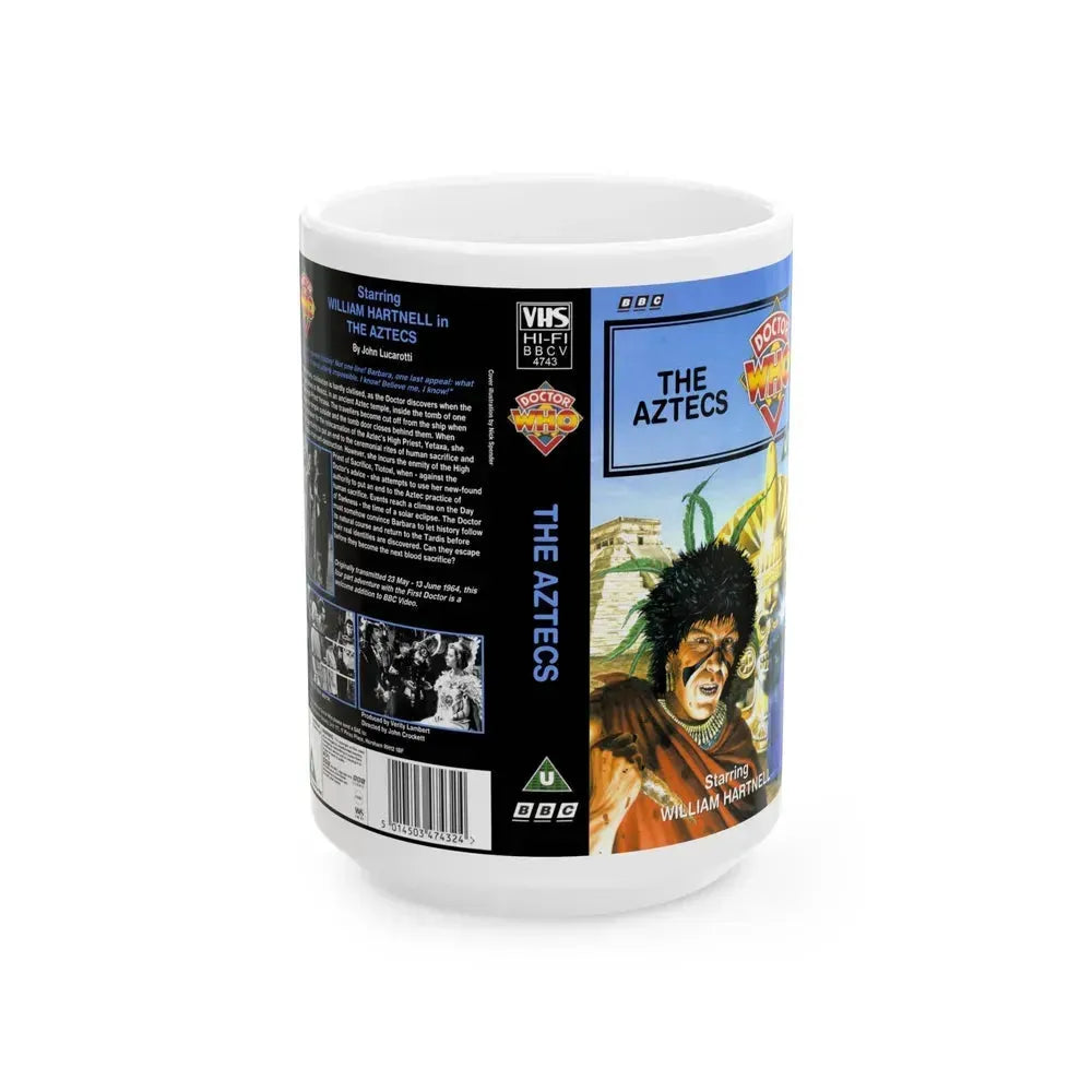 DOCTOR WHO THE AZTECS WILLIAM HARTNELL (VHS COVER) - White Coffee Mug 15oz - Go Mug Yourself