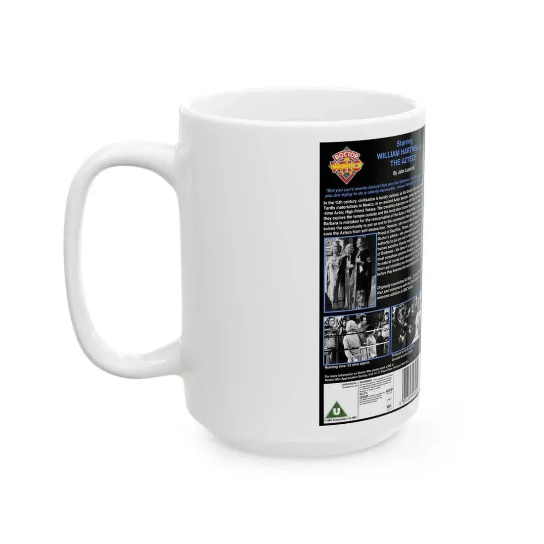 DOCTOR WHO THE AZTECS WILLIAM HARTNELL (VHS COVER) - White Coffee Mug - Go Mug Yourself