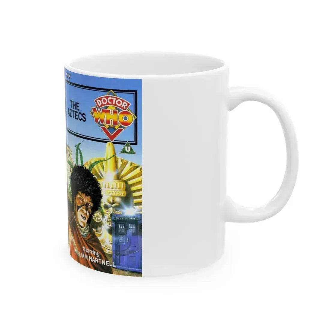 DOCTOR WHO THE AZTECS WILLIAM HARTNELL (VHS COVER) - White Coffee Mug - Go Mug Yourself