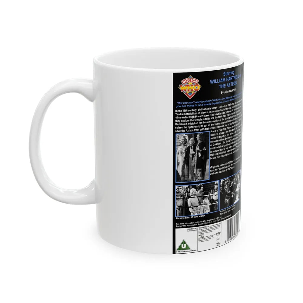 DOCTOR WHO THE AZTECS WILLIAM HARTNELL (VHS COVER) - White Coffee Mug-Go Mug Yourself