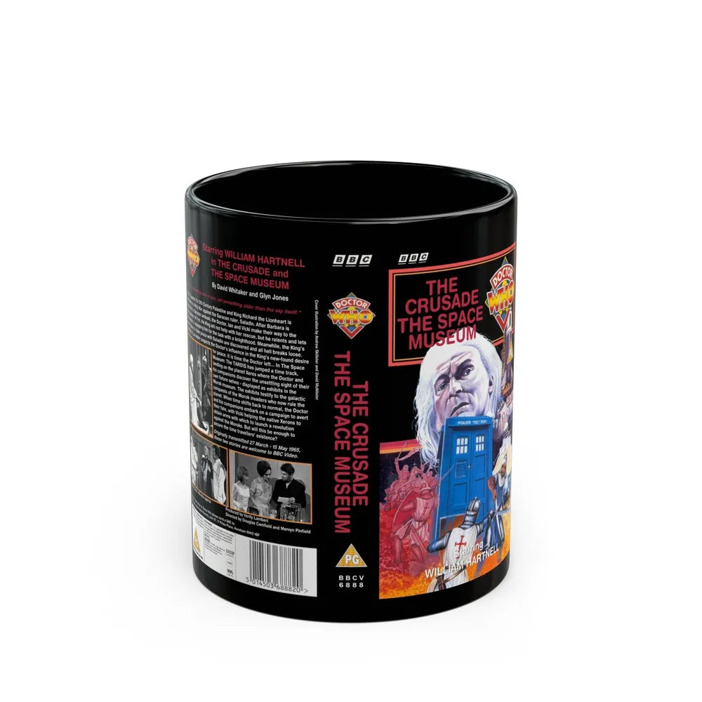 DOCTOR WHO THE CRUSADE AND THE SPACE MUSEUM (VHS COVER) - Black Coffee Mug-11oz-Go Mug Yourself