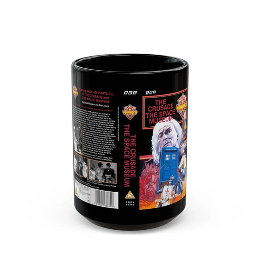 DOCTOR WHO THE CRUSADE AND THE SPACE MUSEUM (VHS COVER) - Black Coffee Mug-15oz-Go Mug Yourself