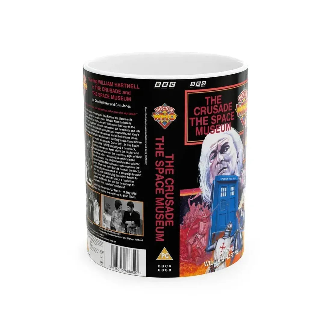 DOCTOR WHO THE CRUSADE AND THE SPACE MUSEUM (VHS COVER) - White Coffee Mug 11oz - Go Mug Yourself