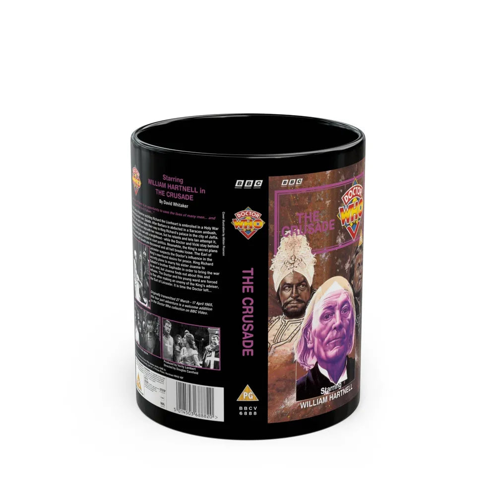 DOCTOR WHO THE CRUSADE (VHS COVER) - Black Coffee Mug-11oz-Go Mug Yourself