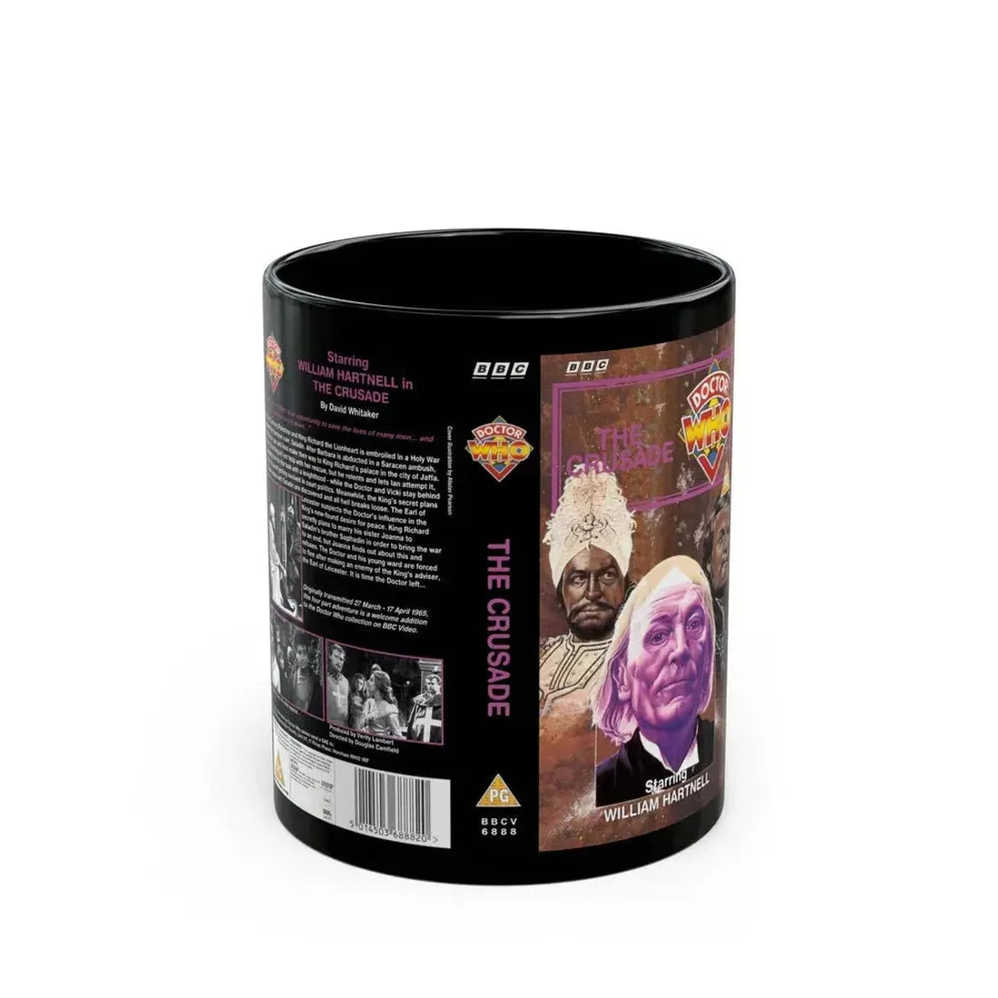 DOCTOR WHO THE CRUSADE (VHS COVER) - Black Coffee Mug 11oz - Go Mug Yourself