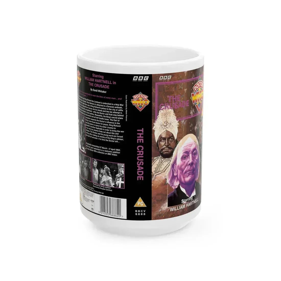 DOCTOR WHO THE CRUSADE (VHS COVER) - White Coffee Mug 15oz - Go Mug Yourself