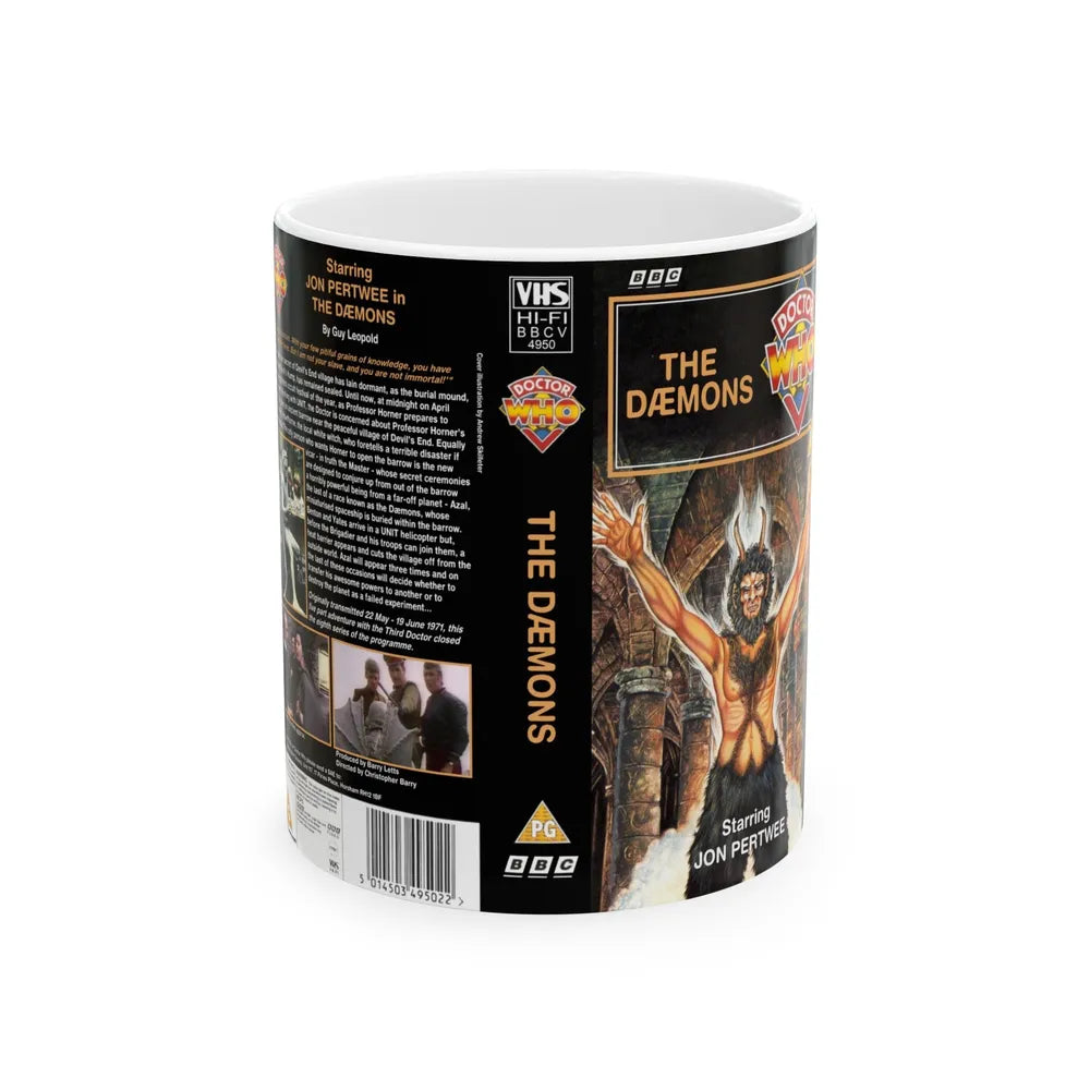 DOCTOR WHO THE DAEMONS (VHS COVER) - White Coffee Mug-11oz-Go Mug Yourself