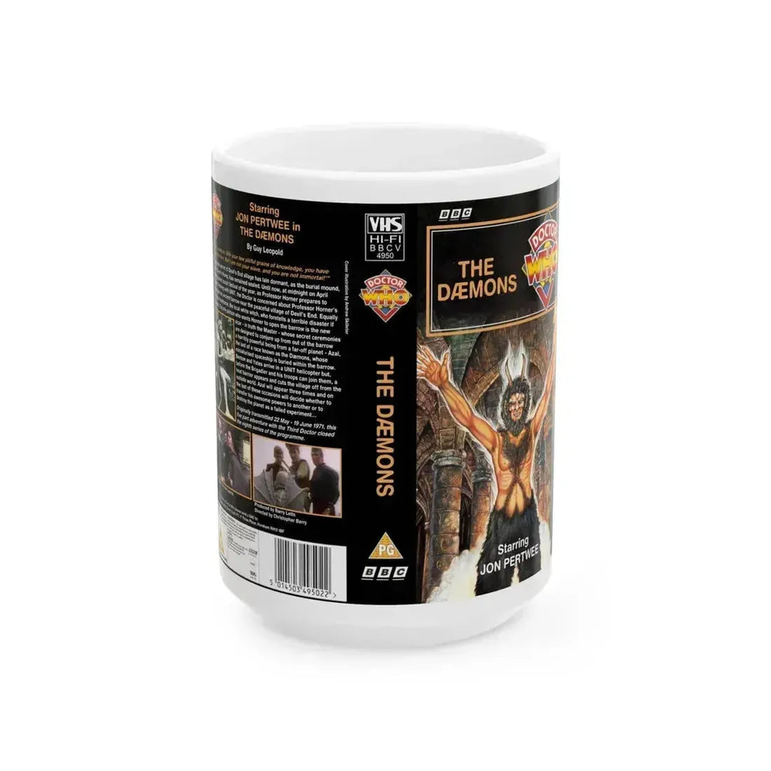 DOCTOR WHO THE DAEMONS (VHS COVER) - White Coffee Mug 15oz - Go Mug Yourself