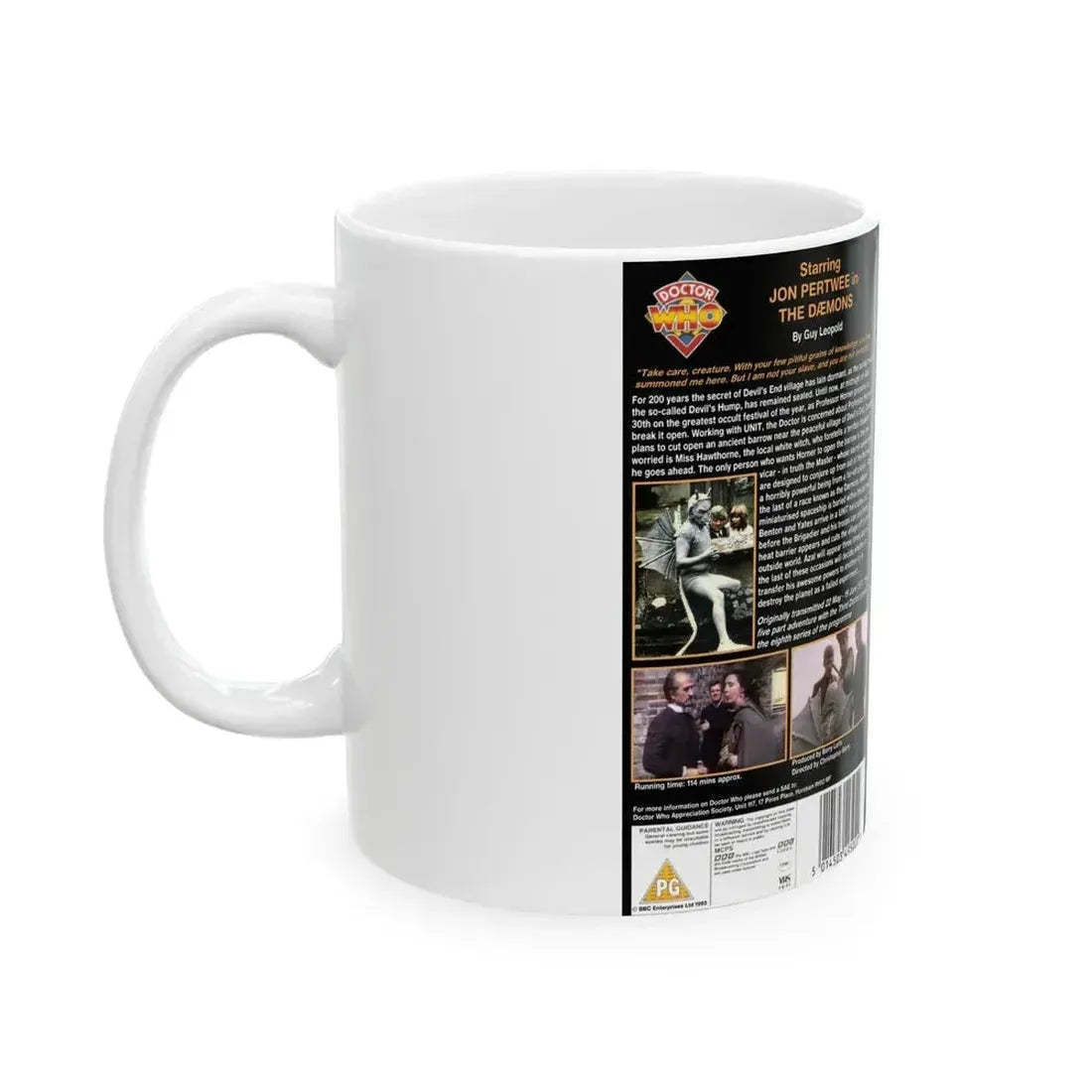 DOCTOR WHO THE DAEMONS (VHS COVER) - White Coffee Mug - Go Mug Yourself