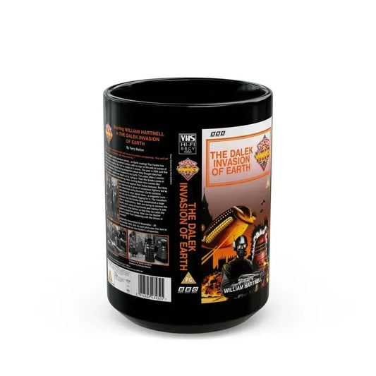 DOCTOR WHO THE DALEK INVASION OF EARTH (VHS COVER) - Black Coffee Mug 15oz - Go Mug Yourself