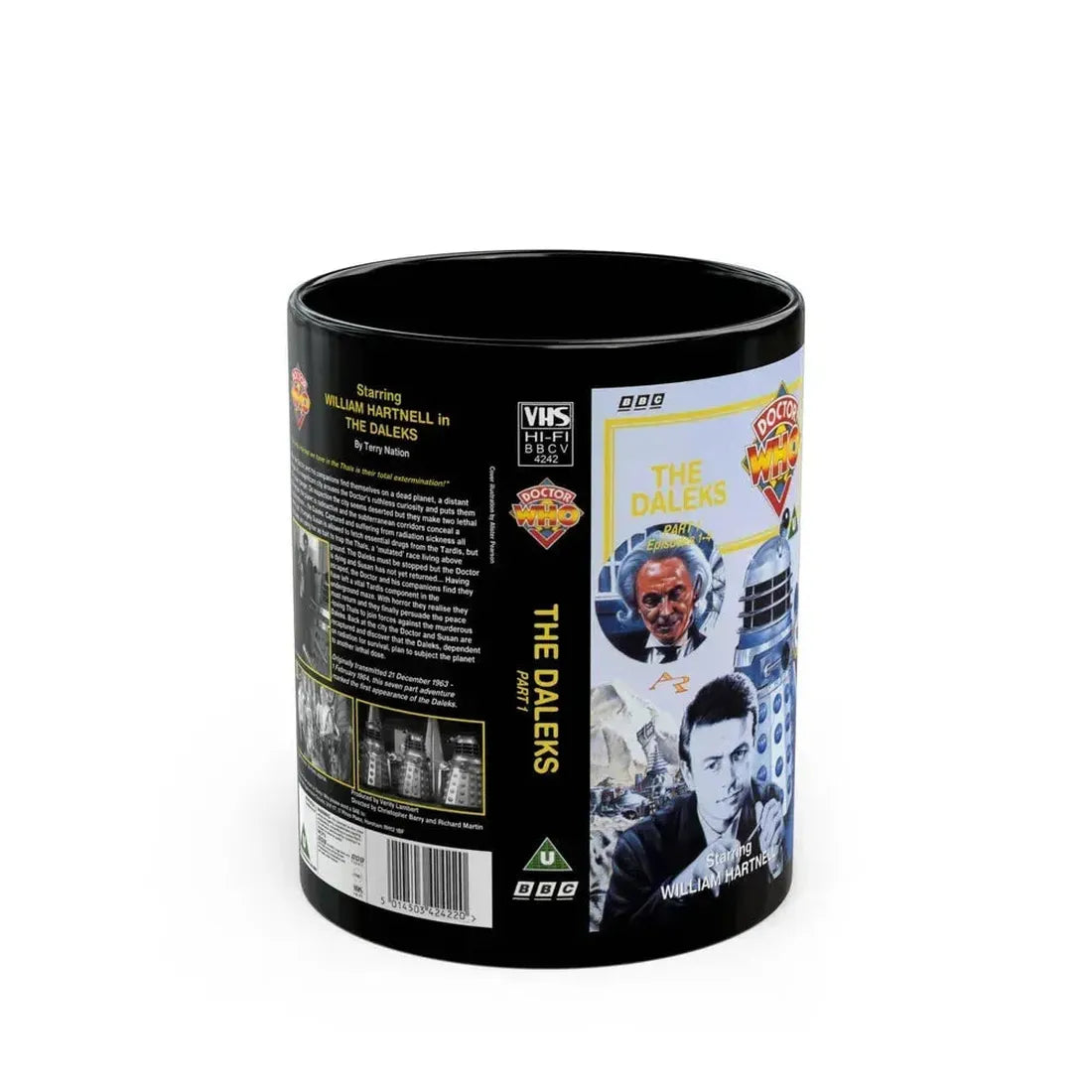 DOCTOR WHO THE DALEKS PART 1 (VHS COVER) - Black Coffee Mug 11oz - Go Mug Yourself