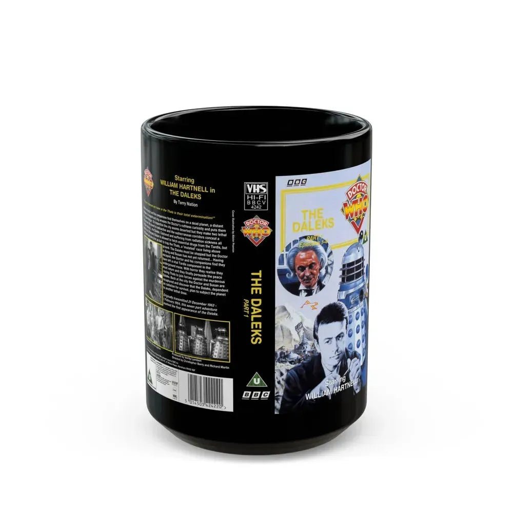 DOCTOR WHO THE DALEKS PART 1 (VHS COVER) - Black Coffee Mug 15oz - Go Mug Yourself