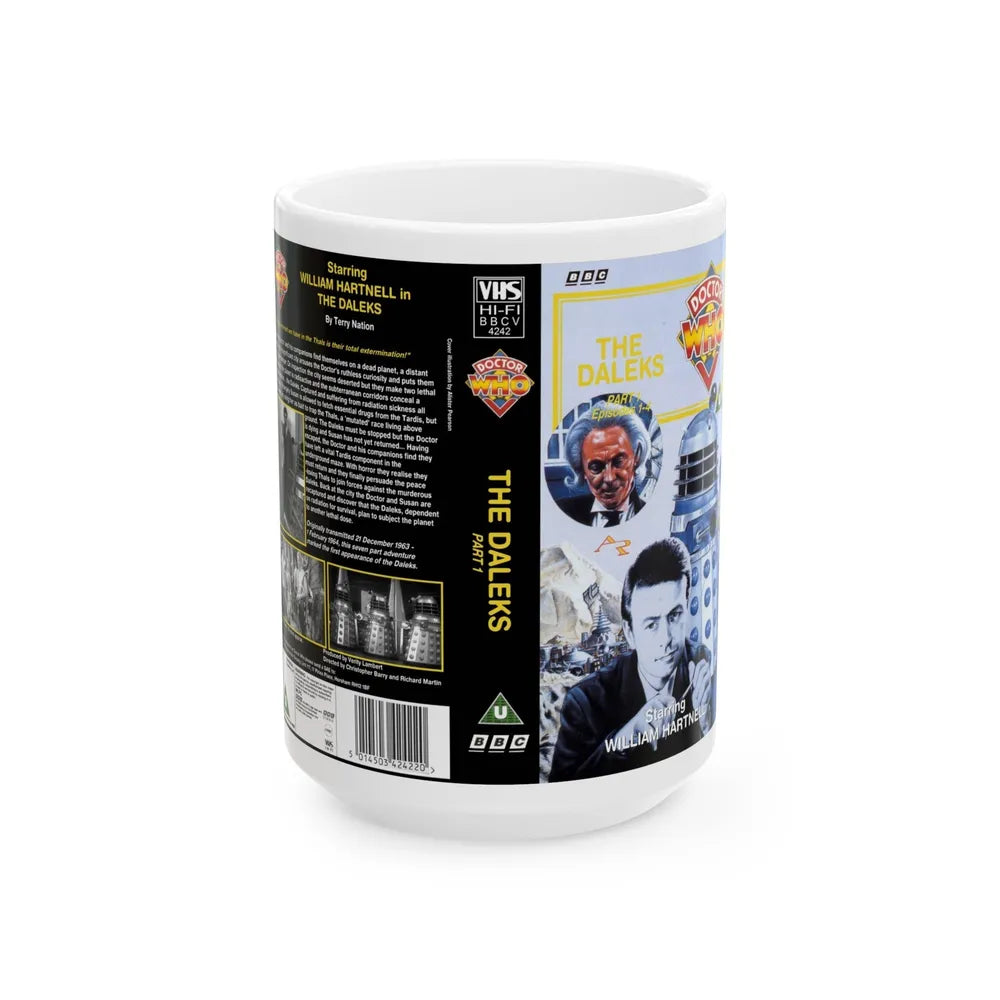 DOCTOR WHO THE DALEKS (VHS COVER) - White Coffee Mug-15oz-Go Mug Yourself