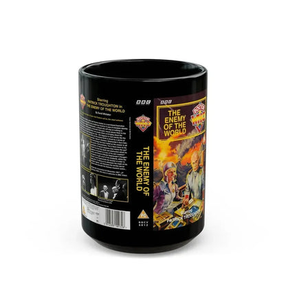 DOCTOR WHO THE ENEMY OF THE WORLD (VHS COVER) - Black Coffee Mug 15oz - Go Mug Yourself