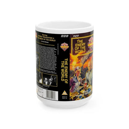 DOCTOR WHO THE ENEMY OF THE WORLD (VHS COVER) - White Coffee Mug 15oz - Go Mug Yourself