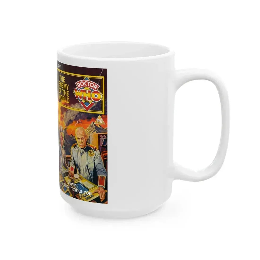 DOCTOR WHO THE ENEMY OF THE WORLD (VHS COVER) - White Coffee Mug - Go Mug Yourself