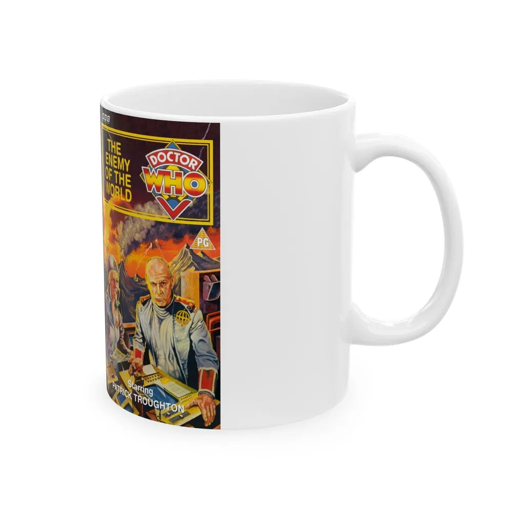 DOCTOR WHO THE ENEMY OF THE WORLD (VHS COVER) - White Coffee Mug-Go Mug Yourself