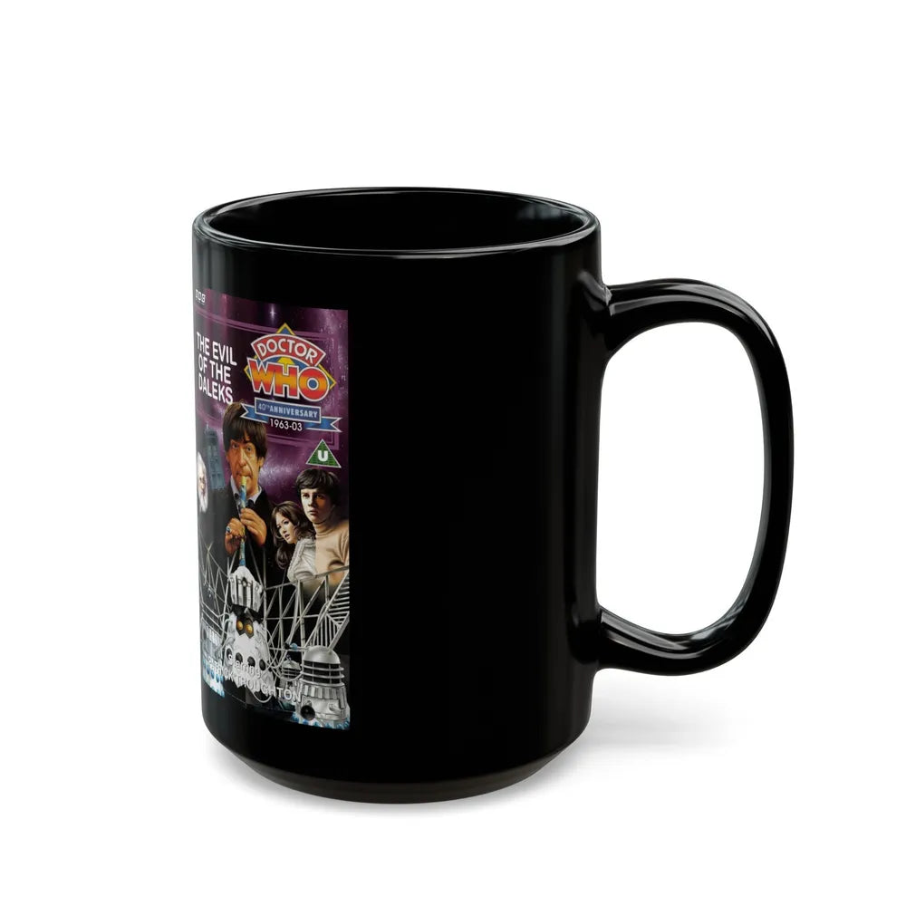 DOCTOR WHO THE EVIL OF THE DALEKS PATRICK TROUGHTON (VHS COVER) - Black Coffee Mug-Go Mug Yourself