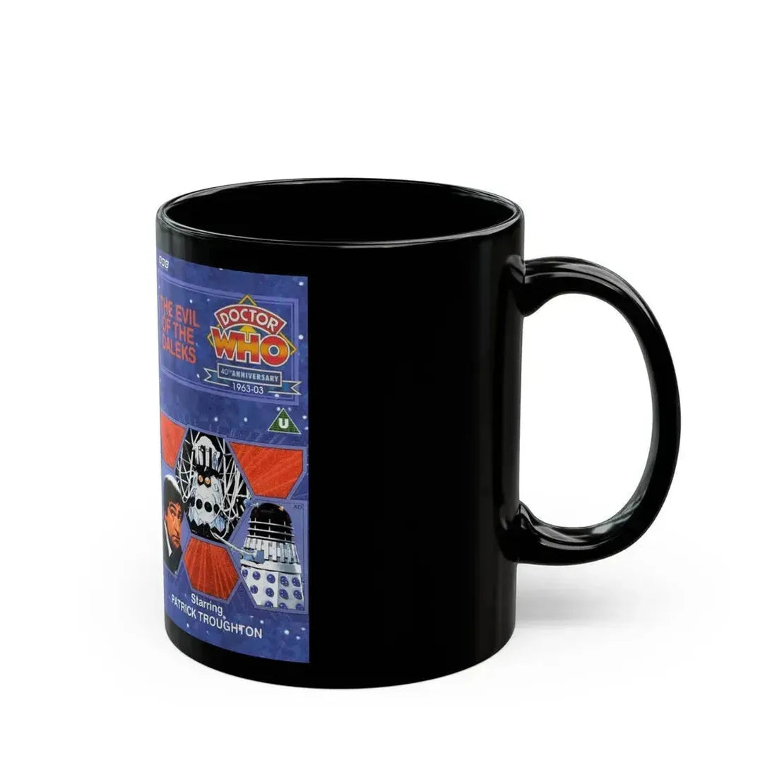 DOCTOR WHO THE EVIL OF THE DALEKS (VHS COVER) - Black Coffee Mug - Go Mug Yourself