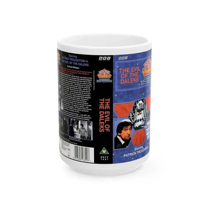 DOCTOR WHO THE EVIL OF THE DALEKS (VHS COVER) - White Coffee Mug 15oz - Go Mug Yourself