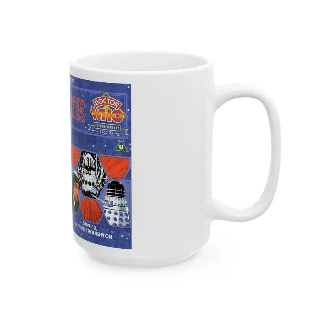 DOCTOR WHO THE EVIL OF THE DALEKS (VHS COVER) - White Coffee Mug - Go Mug Yourself