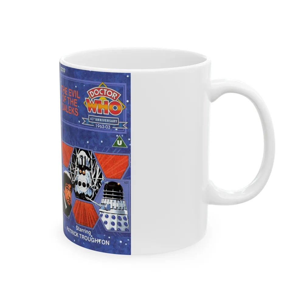 DOCTOR WHO THE EVIL OF THE DALEKS (VHS COVER) - White Coffee Mug-Go Mug Yourself