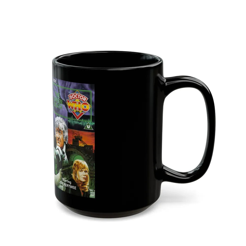 DOCTOR WHO THE GREEN DEATH (VHS COVER) - Black Coffee Mug-Go Mug Yourself