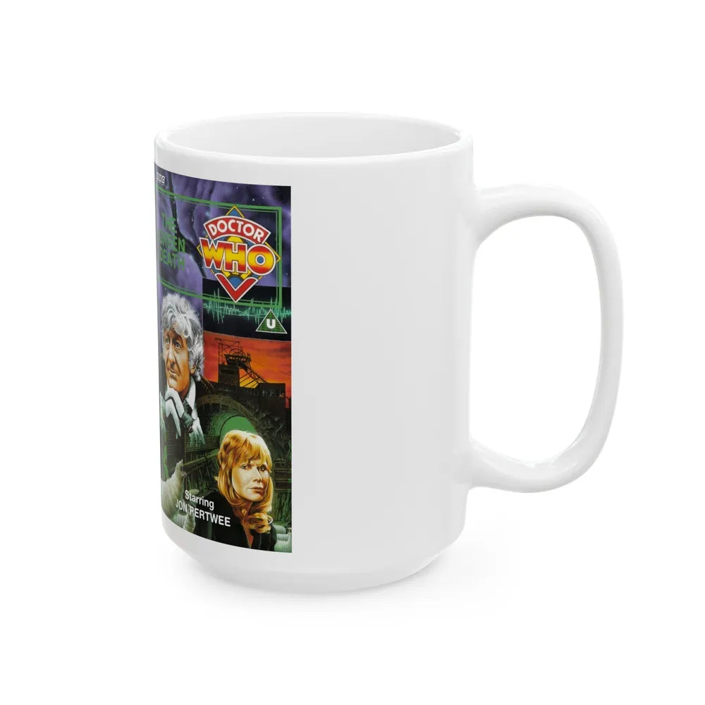 DOCTOR WHO THE GREEN DEATH (VHS COVER) - White Coffee Mug-Go Mug Yourself