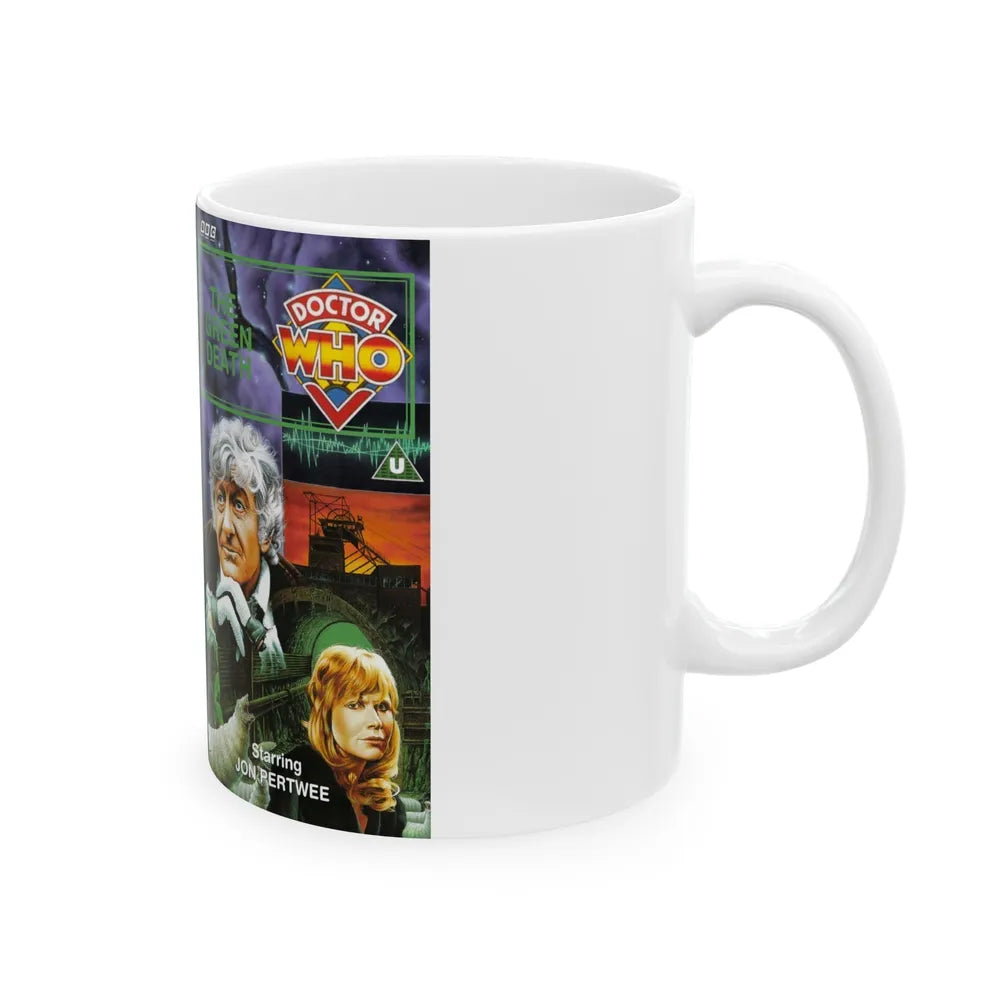 DOCTOR WHO THE GREEN DEATH (VHS COVER) - White Coffee Mug-Go Mug Yourself