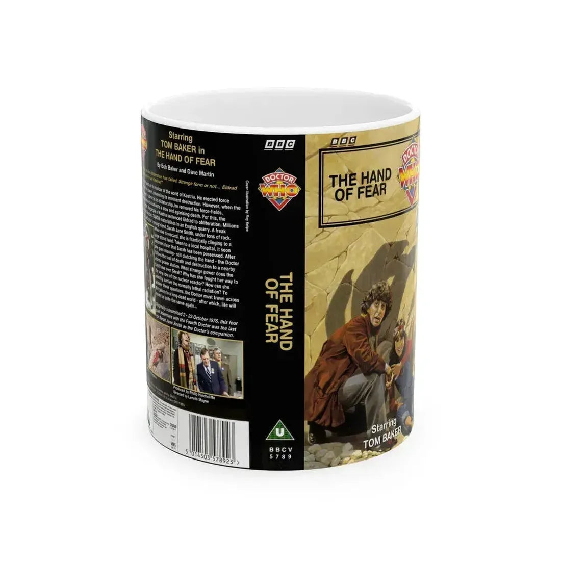 DOCTOR WHO THE HAND OF FEAR TOM BAKER (VHS COVER) - White Coffee Mug 11oz - Go Mug Yourself