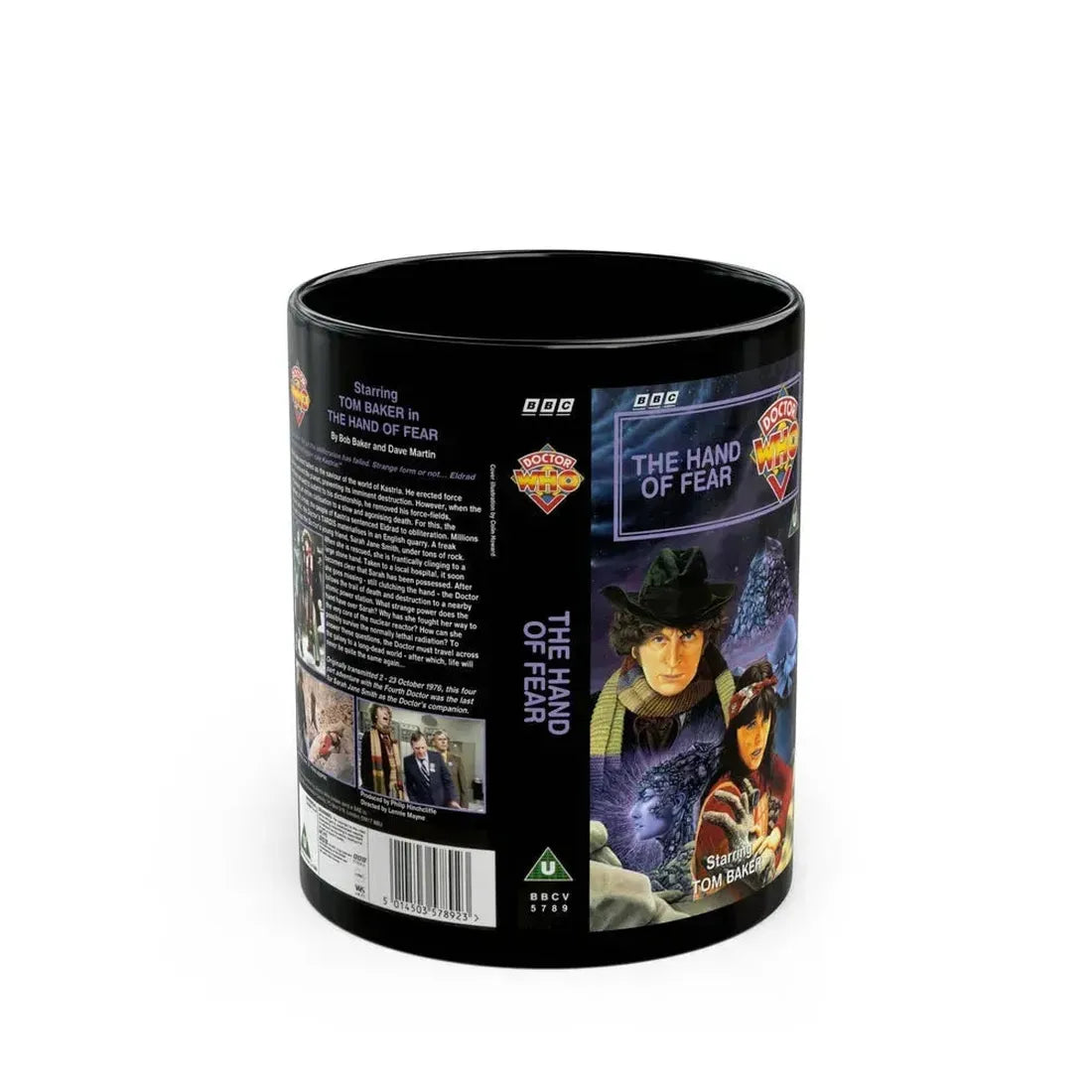 DOCTOR WHO THE HAND OF FEAR (VHS COVER) - Black Coffee Mug 11oz - Go Mug Yourself