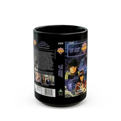 DOCTOR WHO THE HAND OF FEAR (VHS COVER) - Black Coffee Mug 15oz - Go Mug Yourself