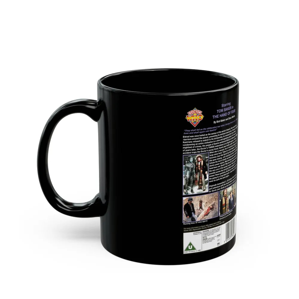 DOCTOR WHO THE HAND OF FEAR (VHS COVER) - Black Coffee Mug-Go Mug Yourself