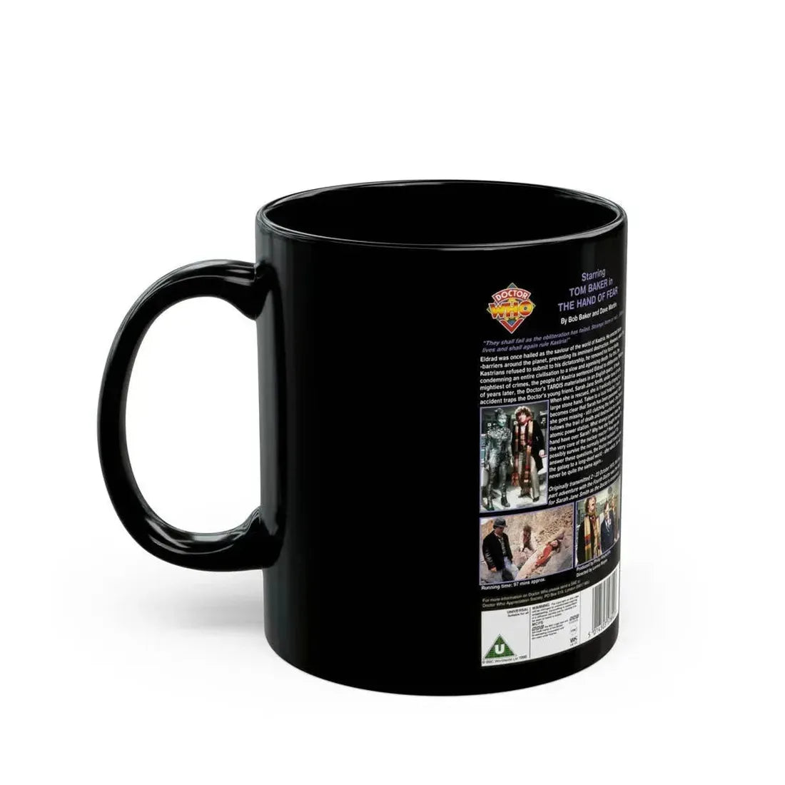 DOCTOR WHO THE HAND OF FEAR (VHS COVER) - Black Coffee Mug - Go Mug Yourself