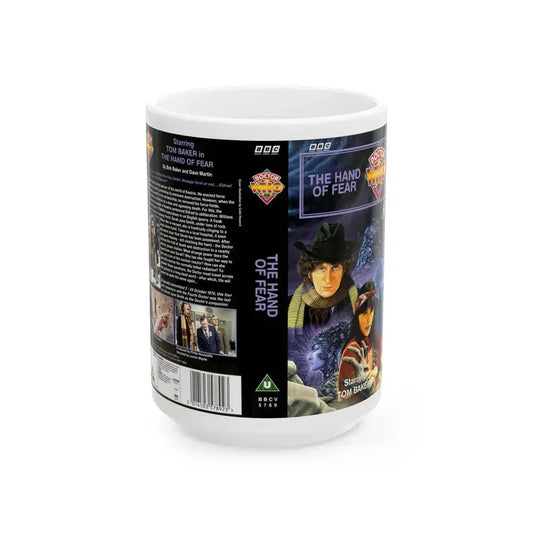 DOCTOR WHO THE HAND OF FEAR (VHS COVER) - White Coffee Mug 15oz - Go Mug Yourself