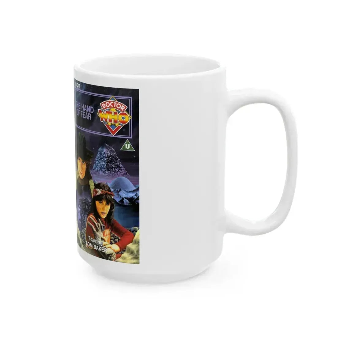 DOCTOR WHO THE HAND OF FEAR (VHS COVER) - White Coffee Mug - Go Mug Yourself