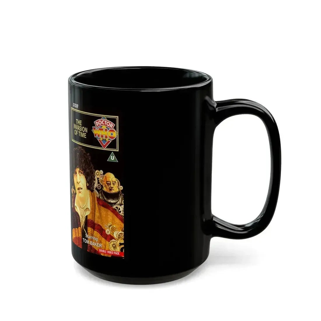 DOCTOR WHO THE INVASION OF TIME (VHS COVER) - Black Coffee Mug - Go Mug Yourself