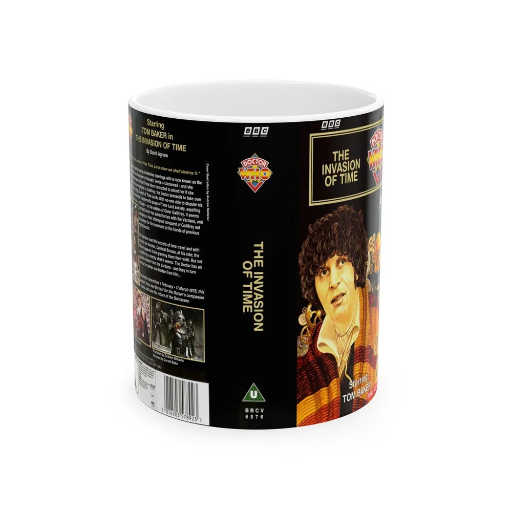 DOCTOR WHO THE INVASION OF TIME (VHS COVER) - White Coffee Mug-11oz-Go Mug Yourself