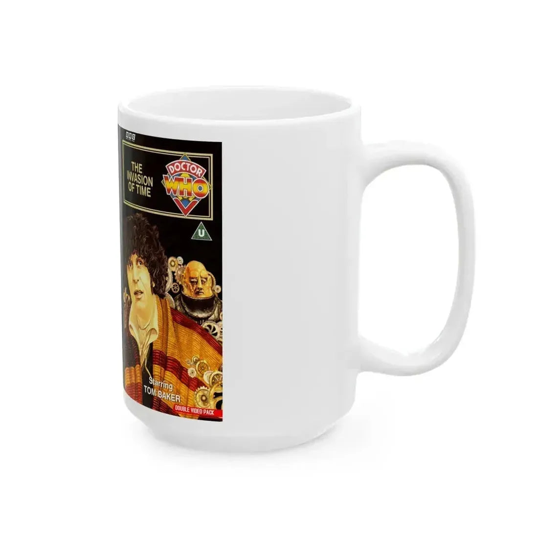 DOCTOR WHO THE INVASION OF TIME (VHS COVER) - White Coffee Mug - Go Mug Yourself